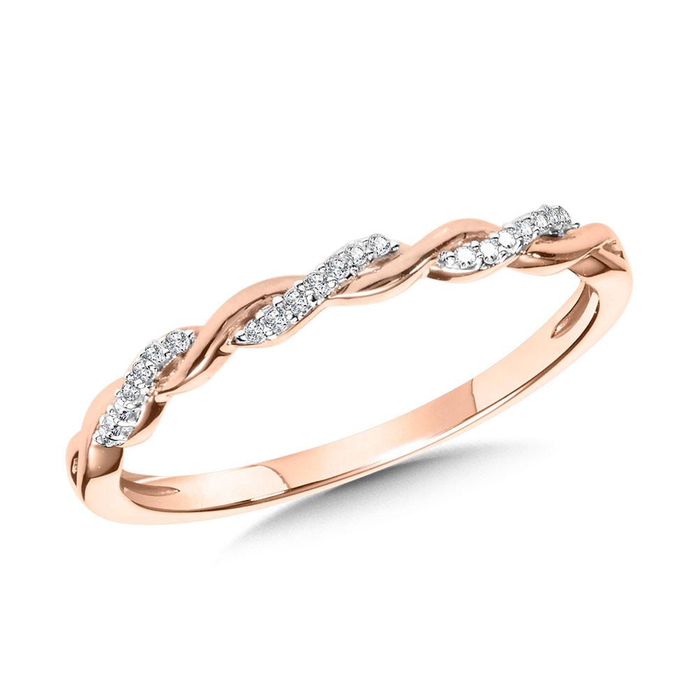 10K GOLD & DIAMOND CRISSCROSS STACKABLE GRATITUDE BAND Birmingham Jewelry Stackable Band Birmingham Jewelry 