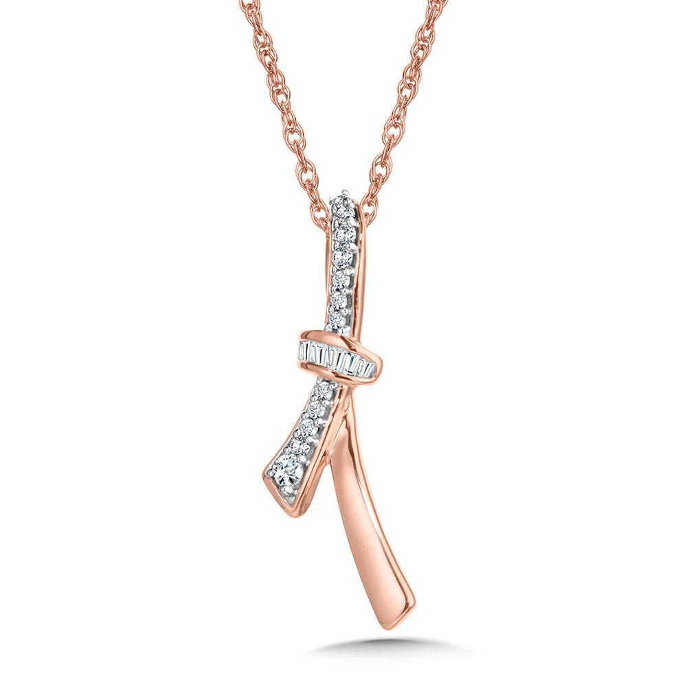 10K ROSE GOLD AWARENESS RIBBON DIAMOND PENDANT Birmingham Jewelry Pendant Birmingham Jewelry 