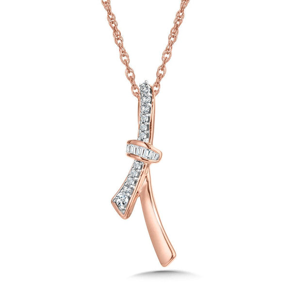 10K ROSE GOLD AWARENESS RIBBON DIAMOND PENDANT Birmingham Jewelry Pendant Birmingham Jewelry 