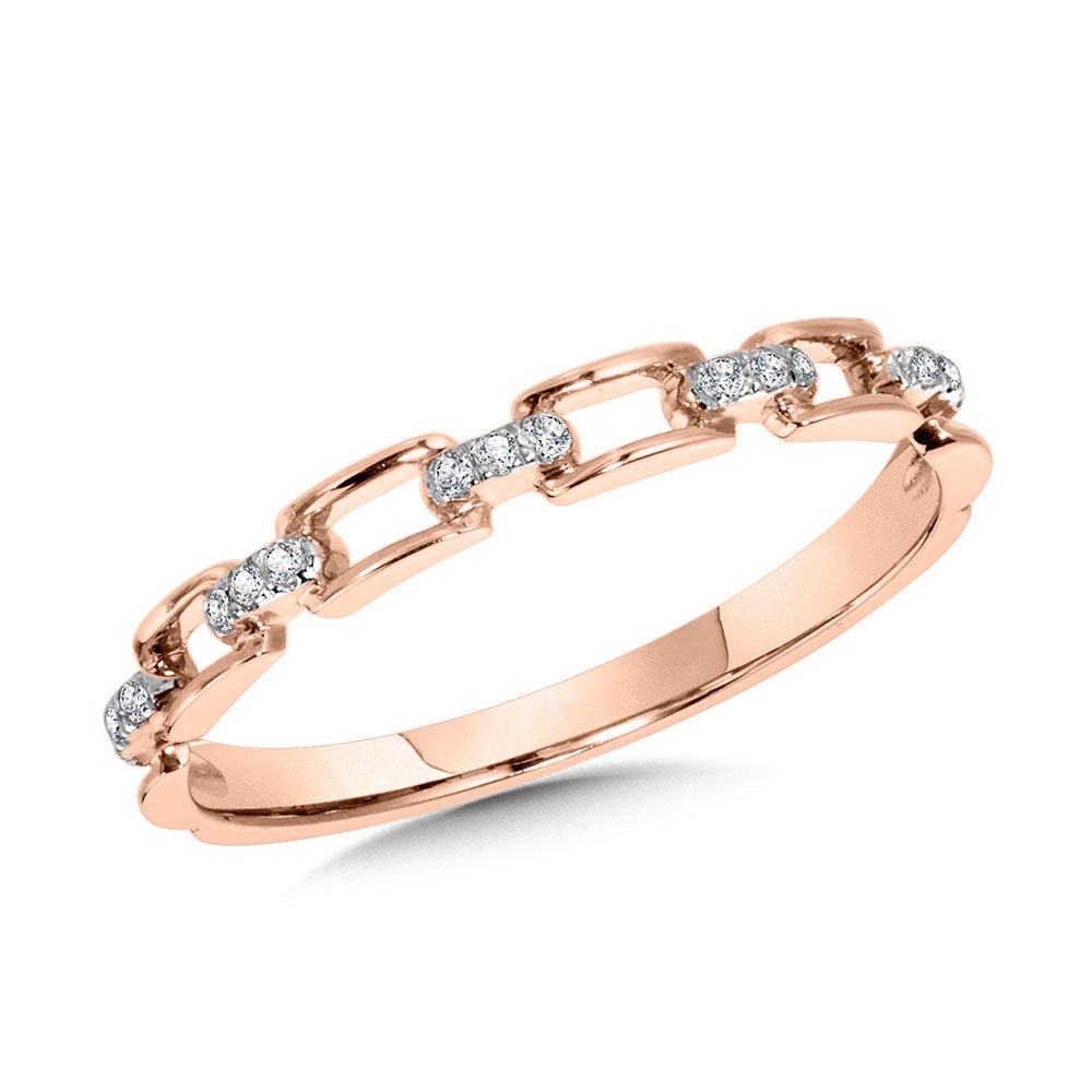 10K ROSE GOLD LINK-N-LOVE PAPERCLIP-STYLE STACKABLE BAND Birmingham Jewelry Stackable Band Birmingham Jewelry 