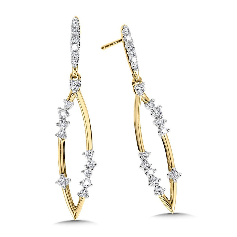 10K SCATTERED DIAMOND & MARQUISE-SHAPED DANGLING CONSTELLATION EARRING Birmingham Jewelry Earrings Birmingham Jewelry 