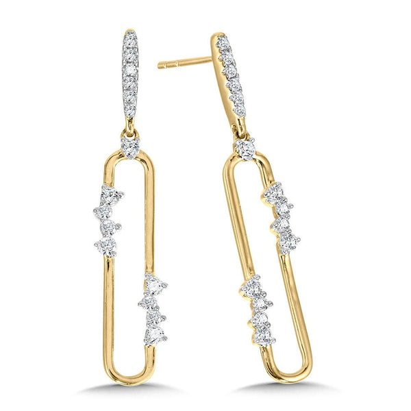 10K SCATTERED DIAMOND & OVAL-SHAPED DANGLING CONSTELLATION EARRINGS Birmingham Jewelry Earrings Birmingham Jewelry 