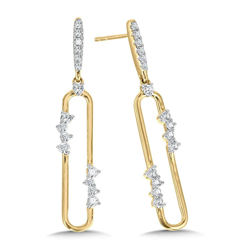 10K SCATTERED DIAMOND & OVAL-SHAPED DANGLING CONSTELLATION EARRINGS Birmingham Jewelry Earrings Birmingham Jewelry 