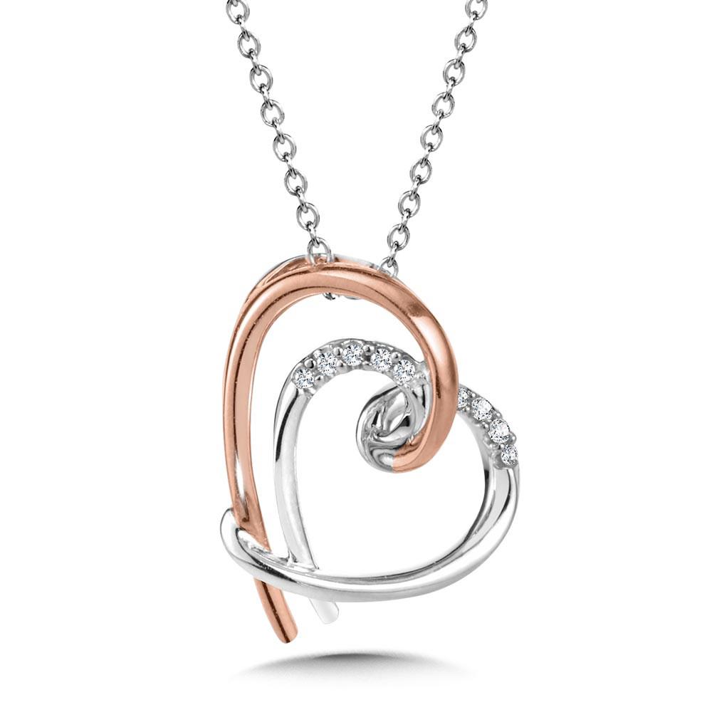 10K TWO TONE DIAMOND HEART PENDANT Birmingham Jewelry Pendant Birmingham Jewelry 