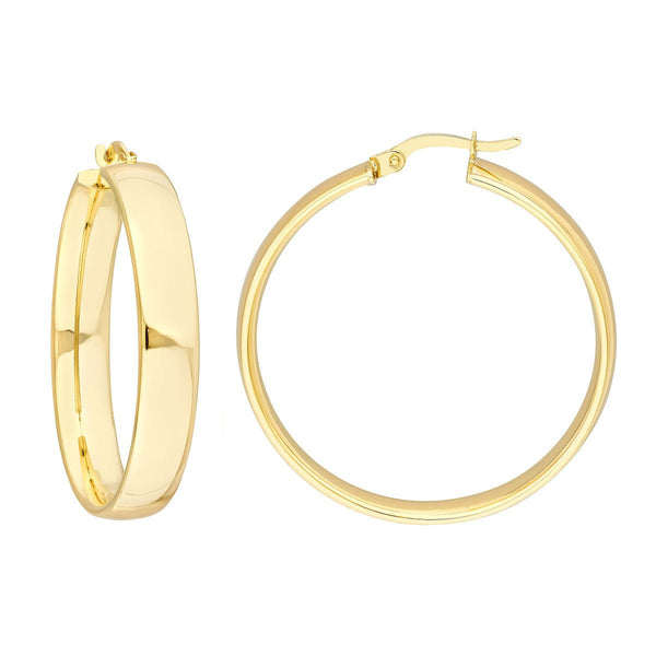 Birmingham Jewelry - 10K Yellow Gold 30mm Round Polished Hoops - Birmingham Jewelry