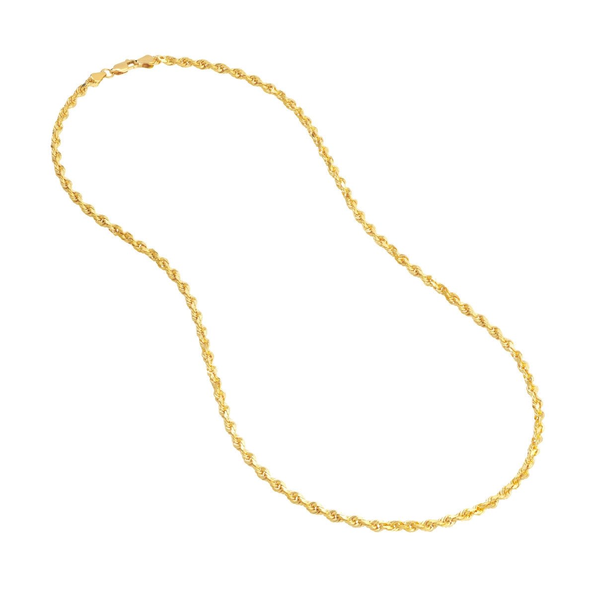 10K Yellow Gold 3.8mm D/C Rope Chain with Lobster Lock Birmingham Jewelry Chain Birmingham Jewelry 