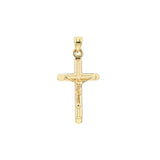 Birmingham Jewelry - 10K Yellow Gold HP 3D Crucifix With Crimped Ends - Birmingham Jewelry