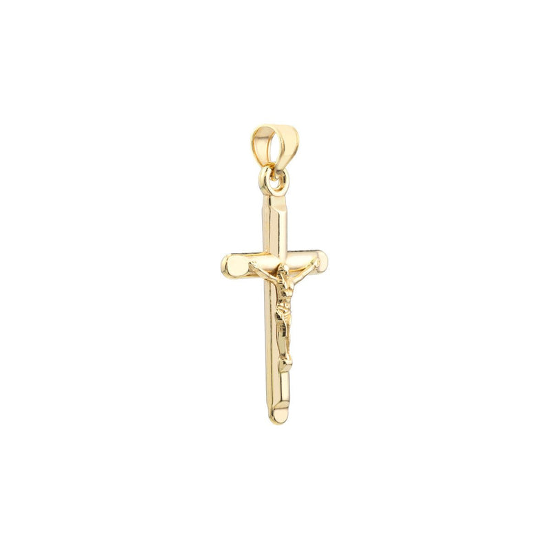 Birmingham Jewelry - 10K Yellow Gold HP 3D Crucifix With Crimped Ends - Birmingham Jewelry