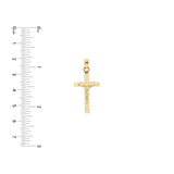 Birmingham Jewelry - 10K Yellow Gold HP 3D Crucifix With Crimped Ends - Birmingham Jewelry