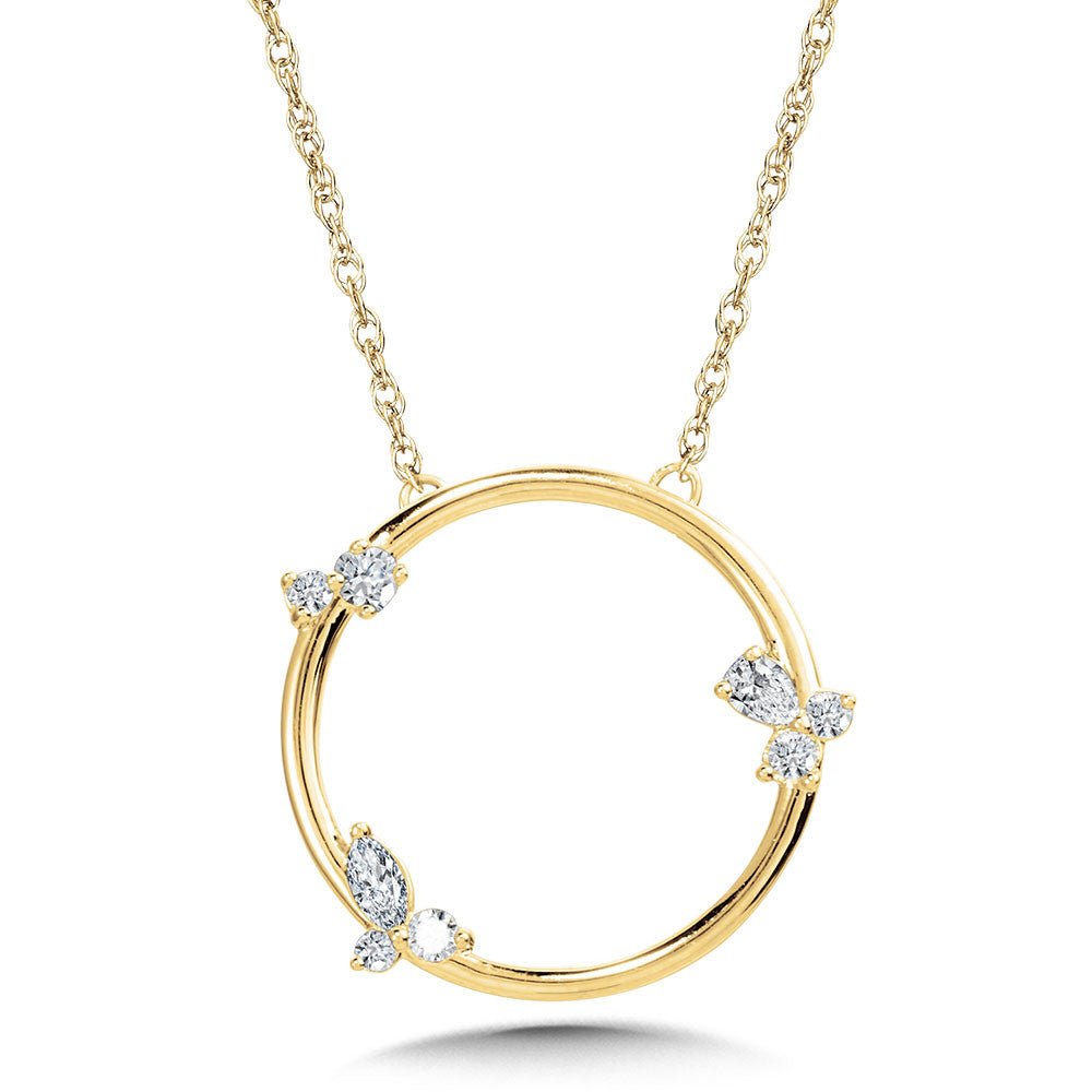 10K YELLOW GOLD SCATTERED DIAMOND & ROUND CONSTELLATION PENDANT Birmingham Jewelry Pendant Birmingham Jewelry 