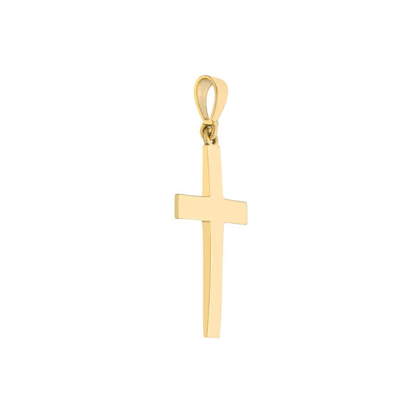 Birmingham Jewelry - 10K Yellow Gold Straight Edge Cross Pendant - Birmingham Jewelry