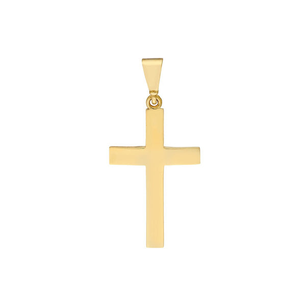 Birmingham Jewelry - 10K Yellow Gold Straight Edge Cross Pendant - Birmingham Jewelry