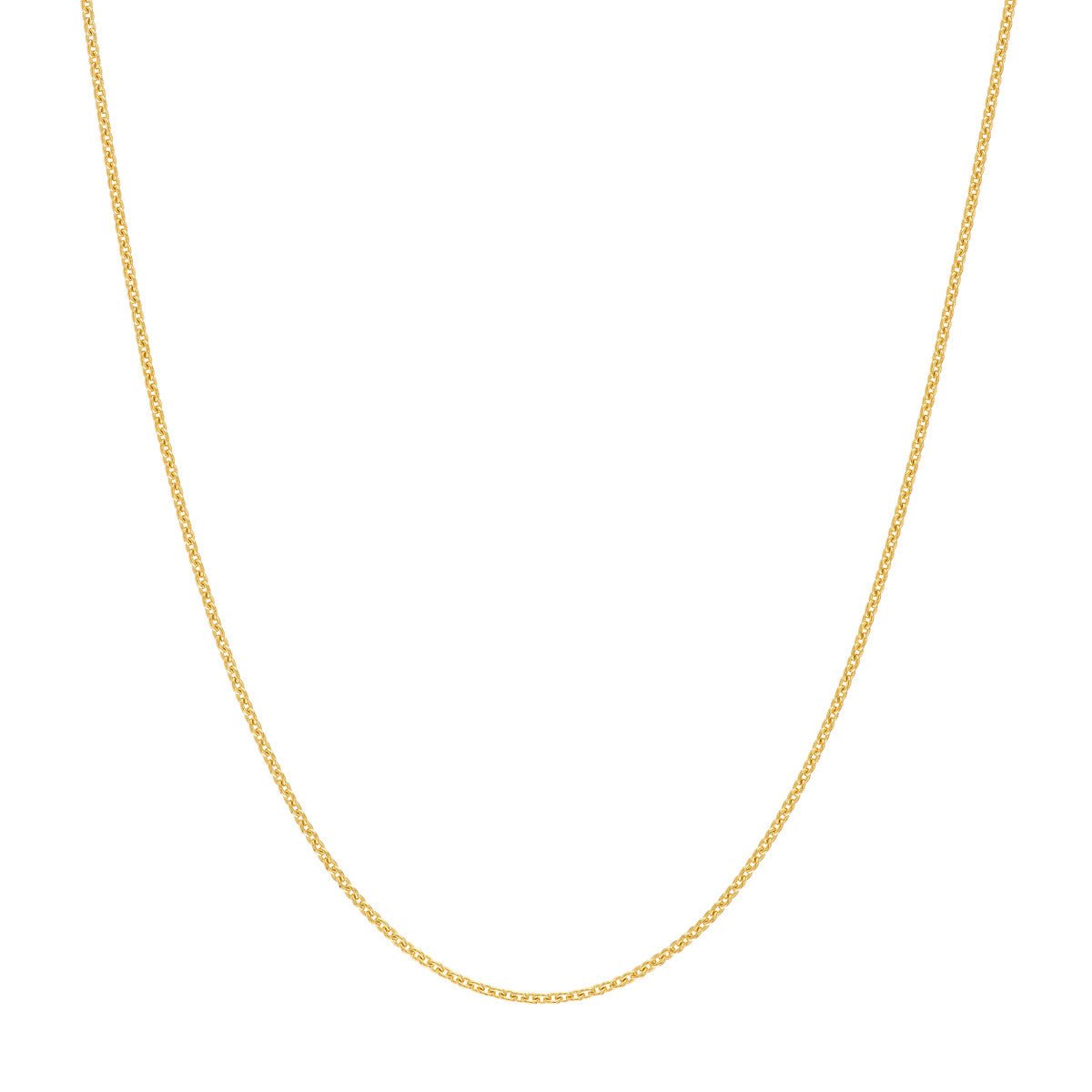 14K Gold 0.7mm Adjustable Cable Chain with Spring Ring Birmingham Jewelry Chain Birmingham Jewelry 