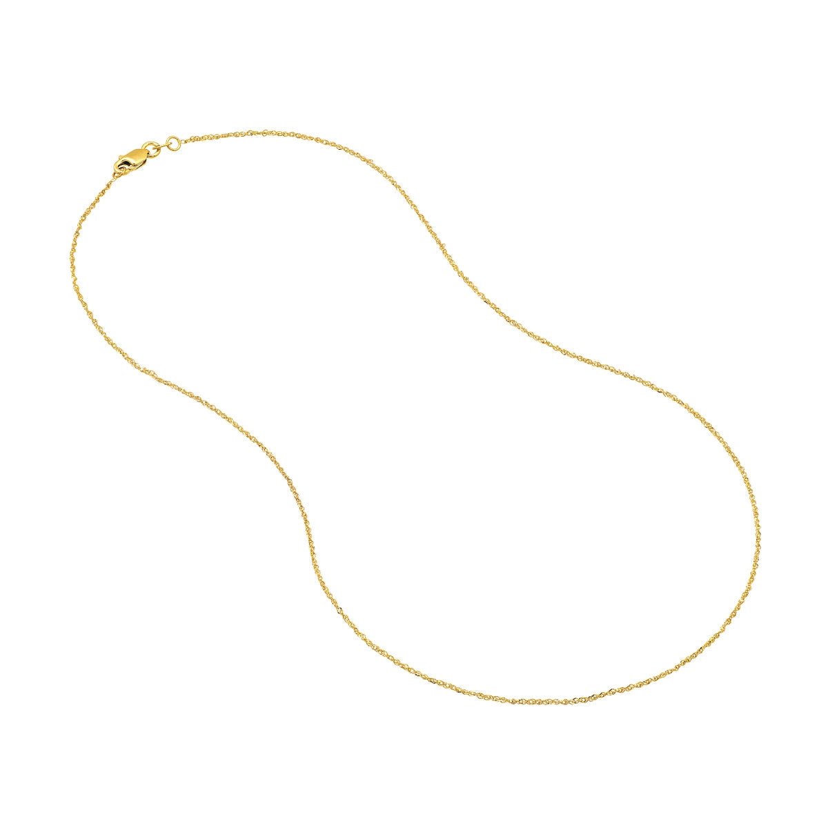 14K Gold 0.85mm Sparkle Singapore Chain with Lobster Lock Birmingham Jewelry Chain Birmingham Jewelry 