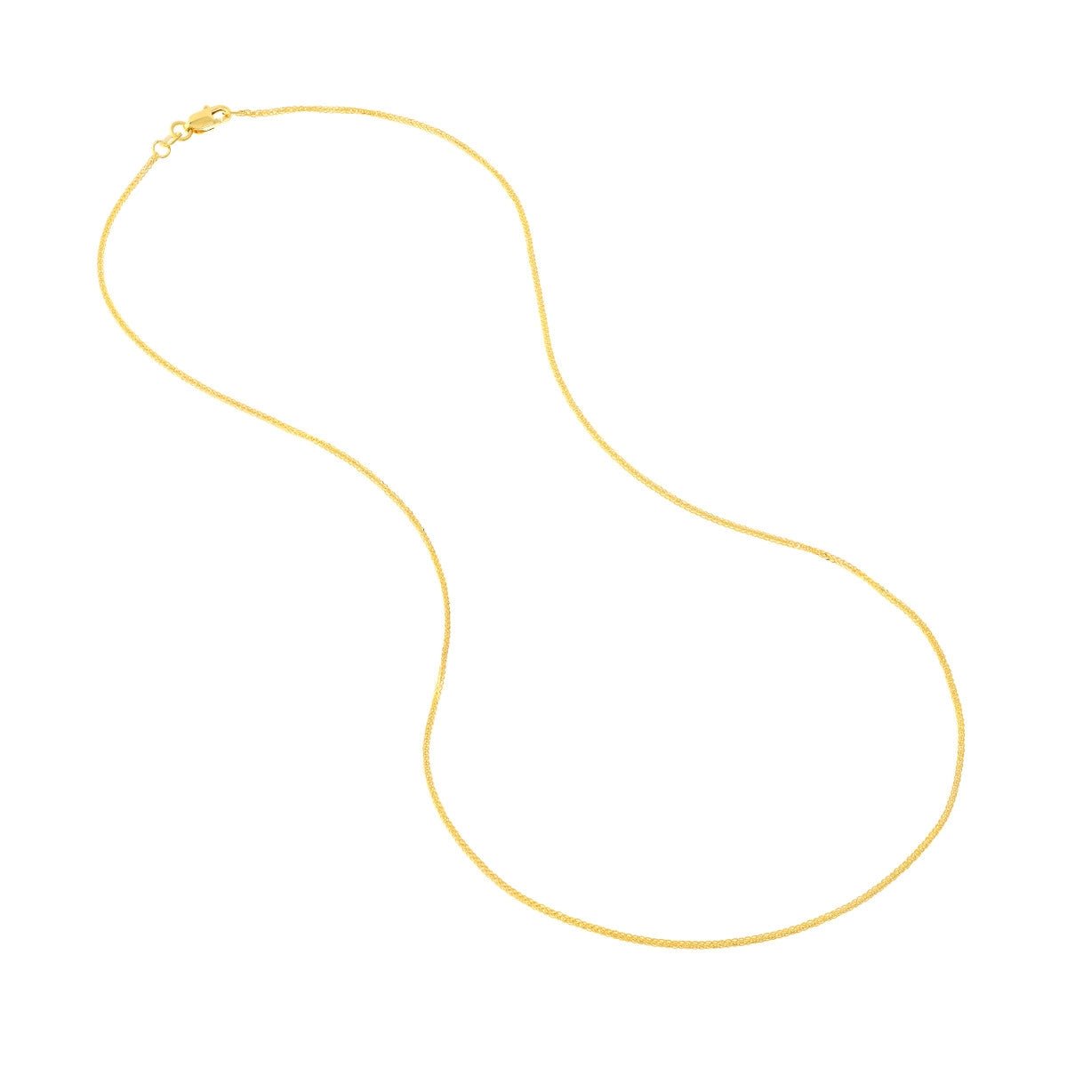 14K Gold 0.85mm Square Wheat Chain with Lobster Lock Birmingham Jewelry Chain Birmingham Jewelry 