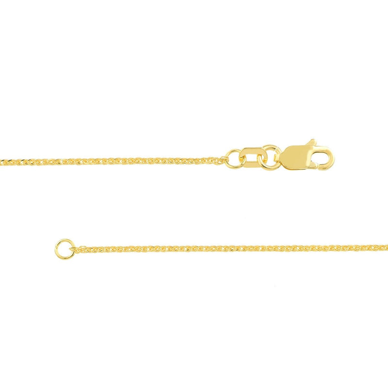 14K Gold 0.85mm Square Wheat Chain with Lobster Lock Birmingham Jewelry Chain Birmingham Jewelry 