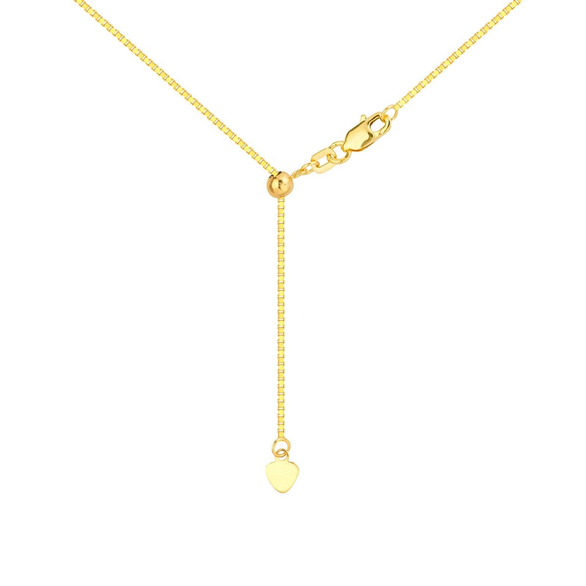 14K Gold 0.96mm Box Chain with Slider Birmingham Jewelry Chain Birmingham Jewelry 