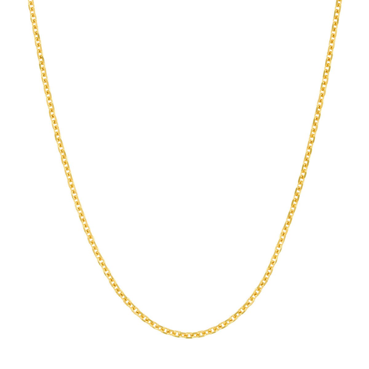 Birmingham Jewelry - 14K Gold 1.05mm Adjustable D/C Cable Chain with Lobster Lock - Birmingham Jewelry