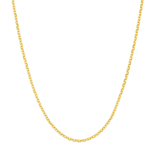 Birmingham Jewelry - 14K Gold 1.05mm Adjustable D/C Cable Chain with Lobster Lock - Birmingham Jewelry