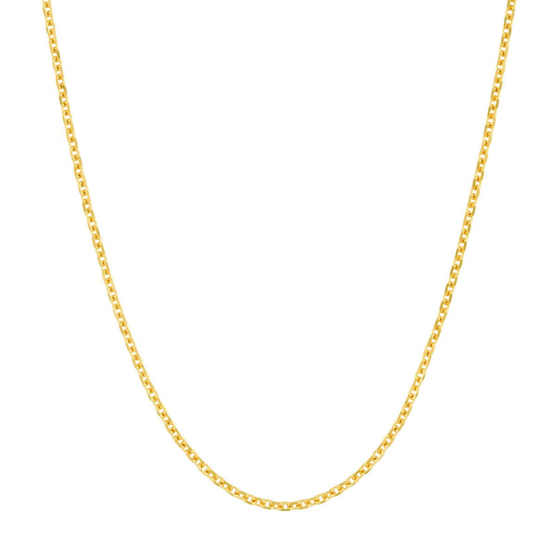 Birmingham Jewelry - 14K Gold 1.05mm Adjustable D/C Cable Chain with Lobster Lock - Birmingham Jewelry