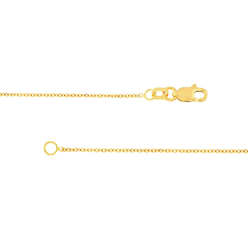14K Gold 1.05mm D/C Cable Chain with Lobster Lock Birmingham Jewelry Chain Birmingham Jewelry 
