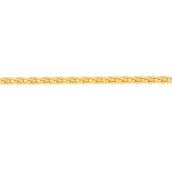 Birmingham Jewelry - 14K Gold 1.05mm D/C Wheat Chain with Lobster Lock Anklet - Birmingham Jewelry