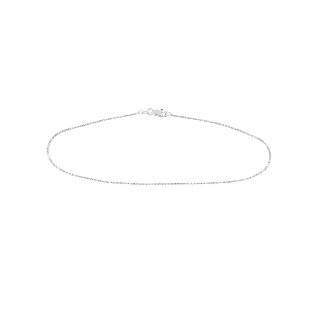 14K Gold 1.05mm D/C Wheat Chain with Lobster Lock Anklet Birmingham Jewelry Anklet Birmingham Jewelry 