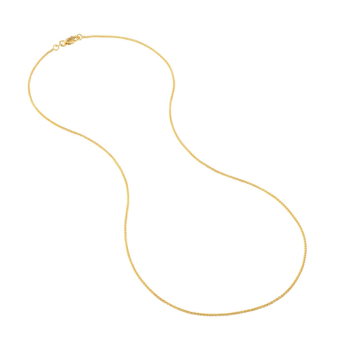 14k Gold 1.05mm Wheat Chain with Lobster Lock Birmingham Jewelry Chain Birmingham Jewelry 