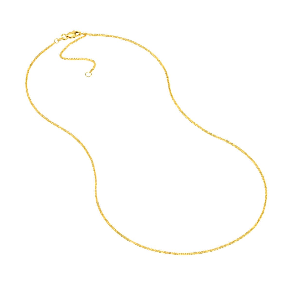 14K Gold 1.15mm Adjustable Square Wheat Chain Birmingham Jewelry Chain Birmingham Jewelry 