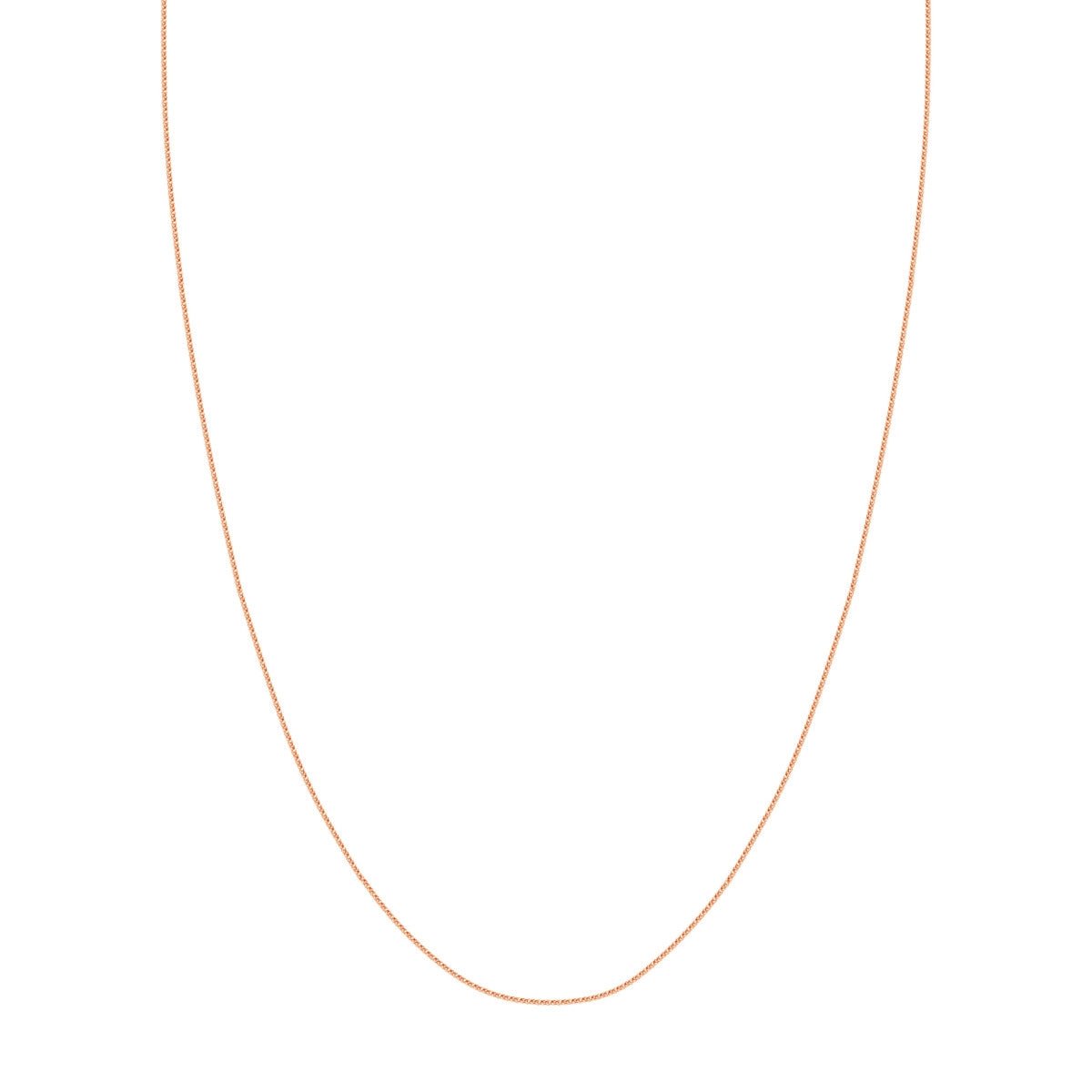 14K Gold 1.15mm Square Wheat Chain with Slider Bead Birmingham Jewelry Chain Birmingham Jewelry 