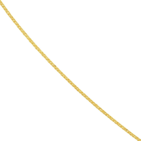 14K Gold 1.15mm Square Wheat Chain with Slider Bead Birmingham Jewelry Chain Birmingham Jewelry 