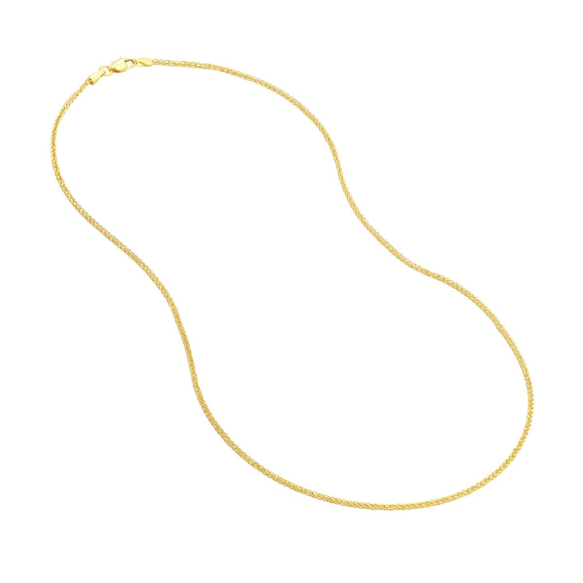 14K Gold 1.25mm Hollow Sq Wheat 030 Ll Endcaps Birmingham Jewelry Chain Birmingham Jewelry 
