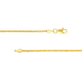 14K Gold 1.25mm Hollow Sq Wheat 030 Ll Endcaps Birmingham Jewelry Chain Birmingham Jewelry 