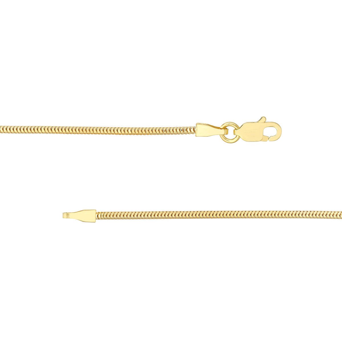 14K Gold 1.4mm Snake Chain with Lobster Lock Birmingham Jewelry Chain Birmingham Jewelry 