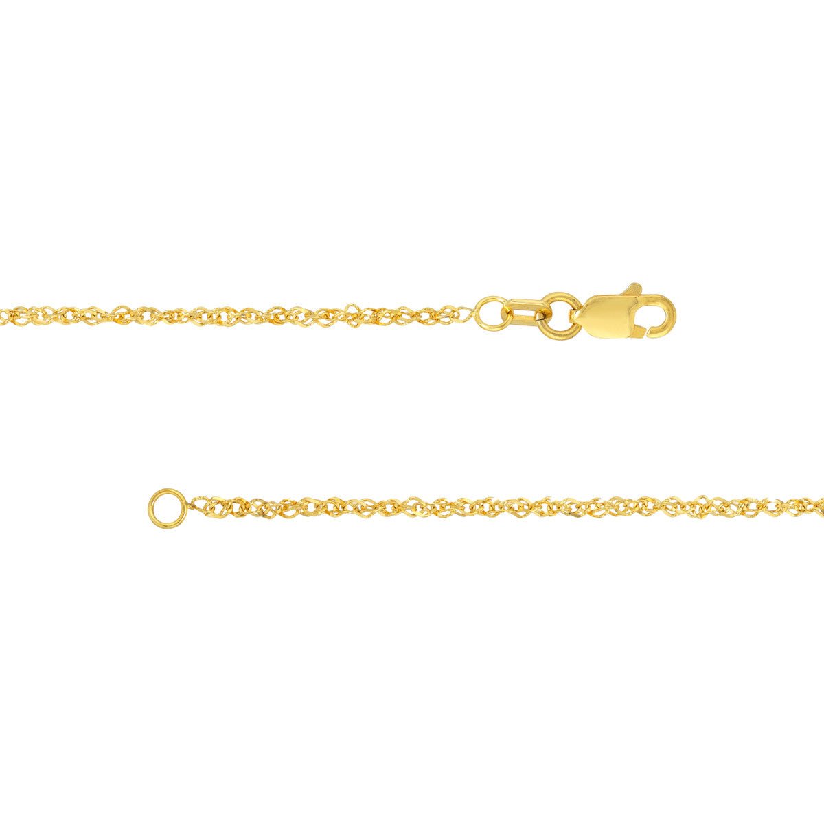 14K Gold 1.50mm Sparkle Singapore Chain with Lobster Lock Birmingham Jewelry Chain Birmingham Jewelry 