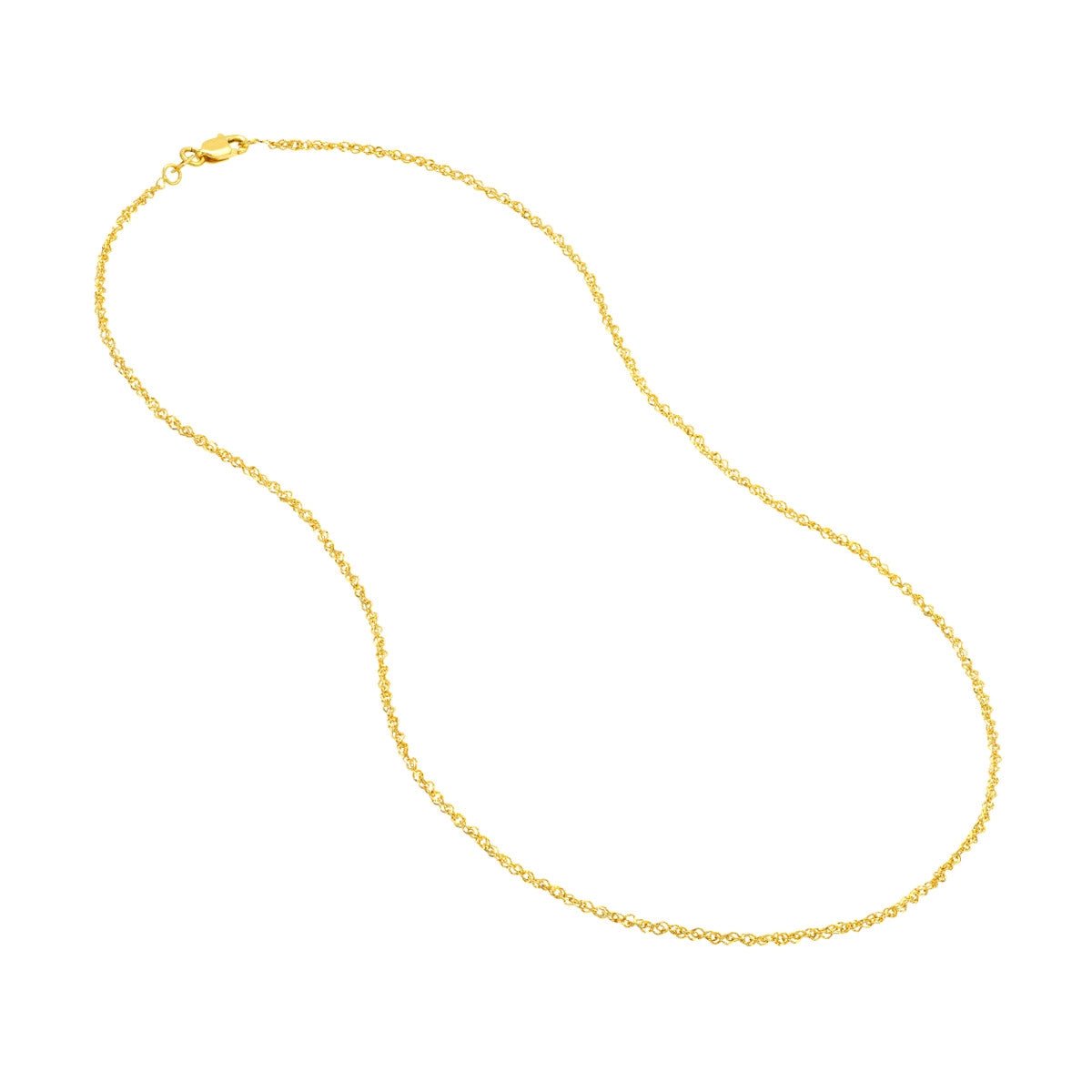 14K Gold 1.50mm Sparkle Singapore Chain with Lobster Lock Birmingham Jewelry Chain Birmingham Jewelry 