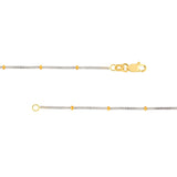 14K Gold 1.5mm Two-Tone Saturn Curb Chain with Lobster Lock Birmingham Jewelry Chain Birmingham Jewelry 