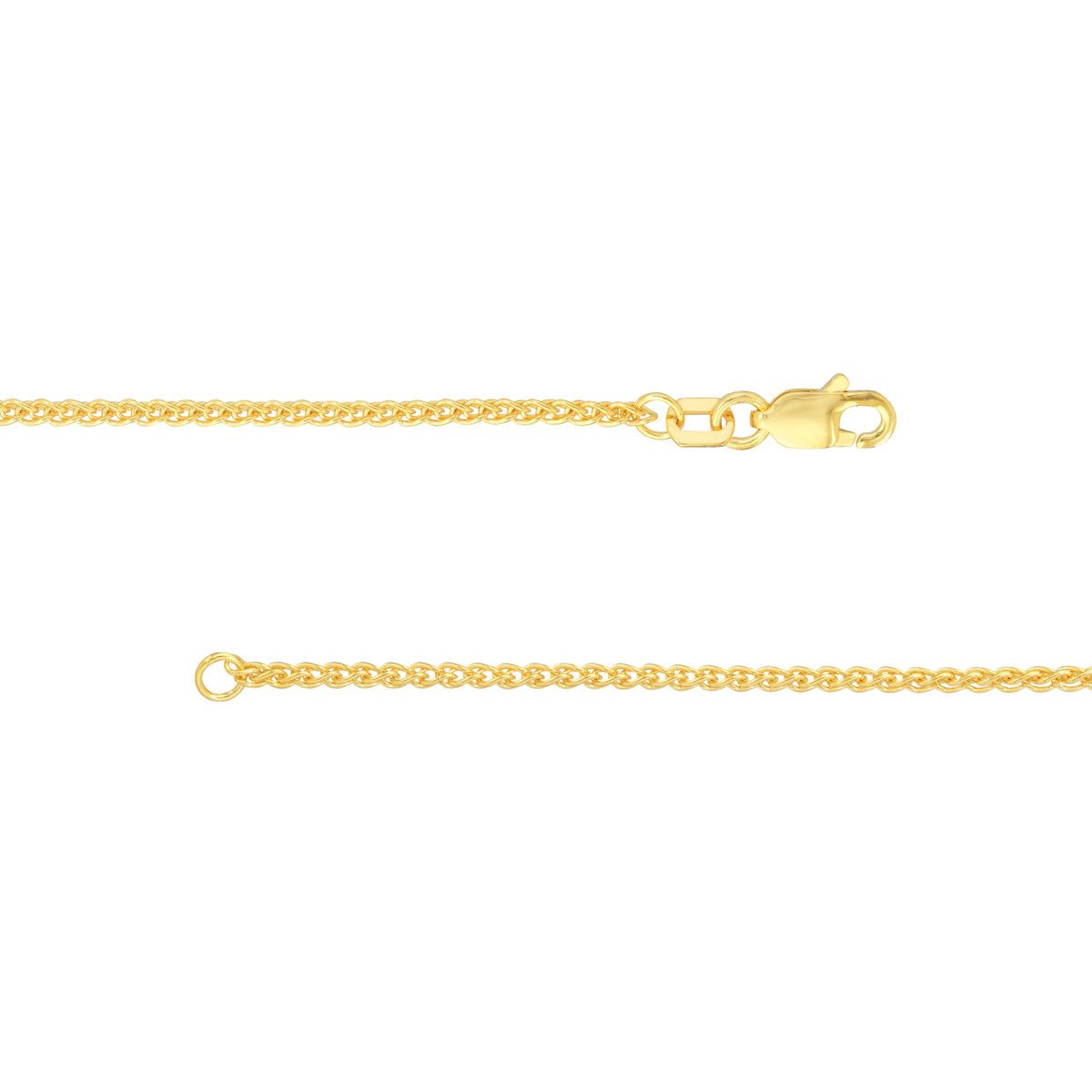 Birmingham Jewelry - 14K Gold 1.5mm Wheat Chain with Lobster Lock - Birmingham Jewelry