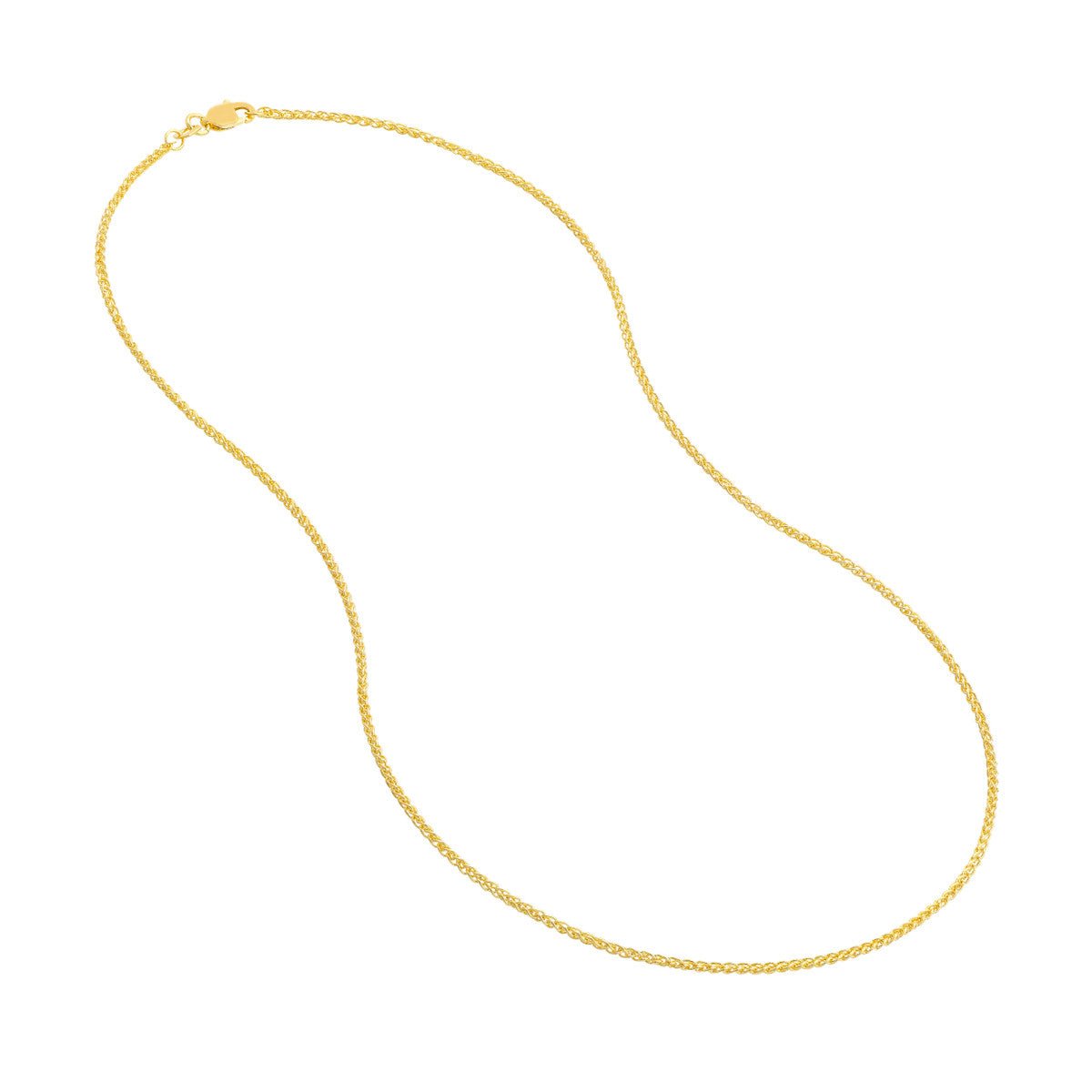 Birmingham Jewelry - 14K Gold 1.5mm Wheat Chain with Lobster Lock - Birmingham Jewelry