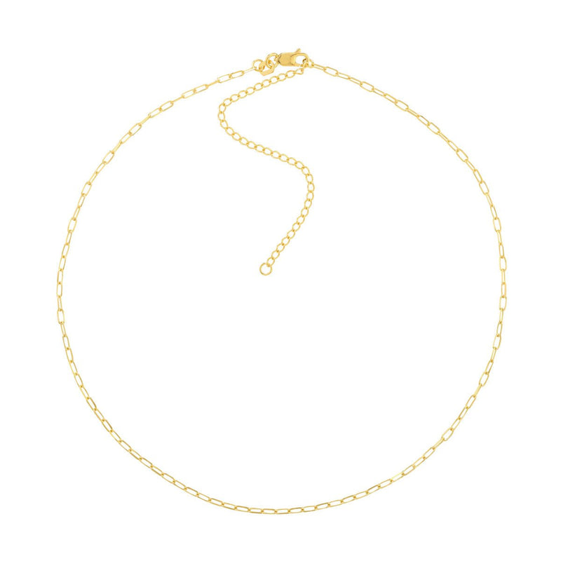 Birmingham Jewelry - 14K Gold 1.70mm Paperclip Choker Chain - Birmingham Jewelry