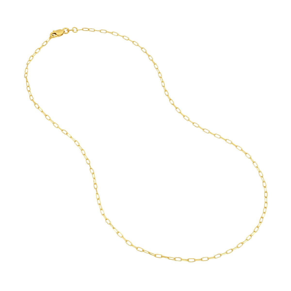 14K Gold 1.7mm Paper Clip Chain with Lobster Lock Birmingham Jewelry Chain Birmingham Jewelry 