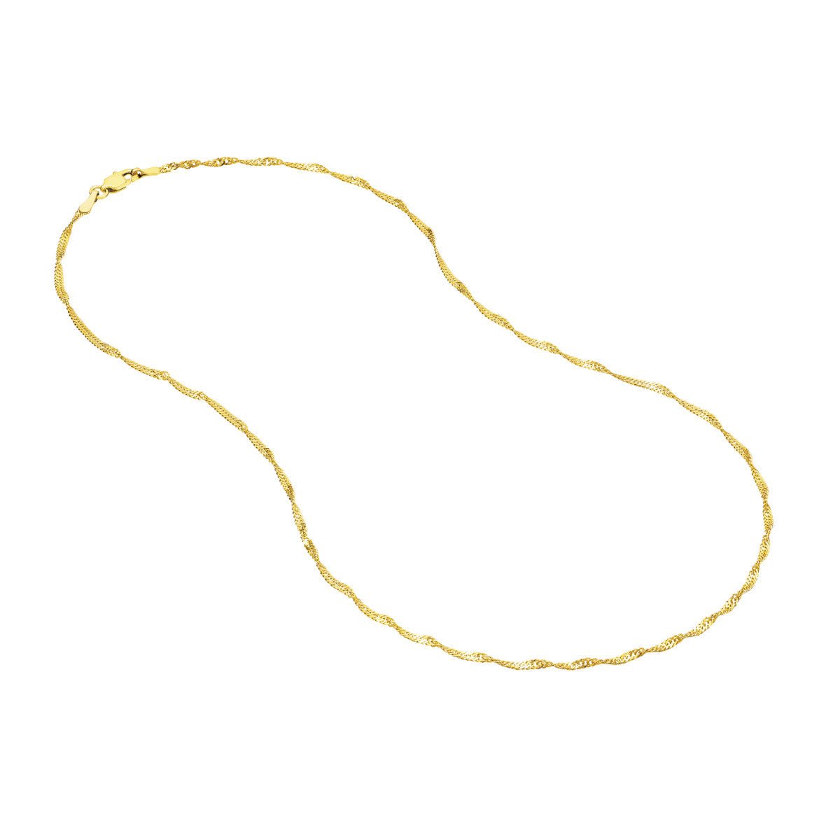 14K Gold 1.70mm Singapore Chain with Lobster Lock Birmingham Jewelry Gold Chain Birmingham Jewelry 