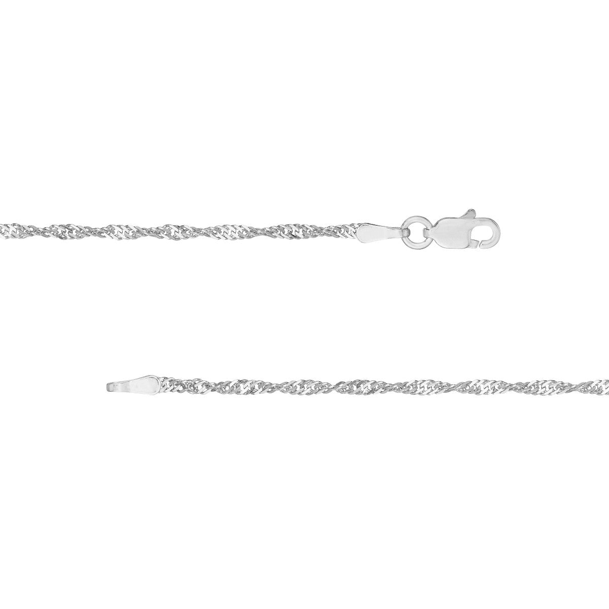 14K Gold 1.70mm Singapore Chain with Lobster Lock Birmingham Jewelry Gold Chain Birmingham Jewelry 
