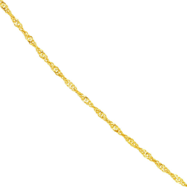 Birmingham Jewelry - 14K Gold 1.7mm Singapore Chain with Lobster Lock - Birmingham Jewelry