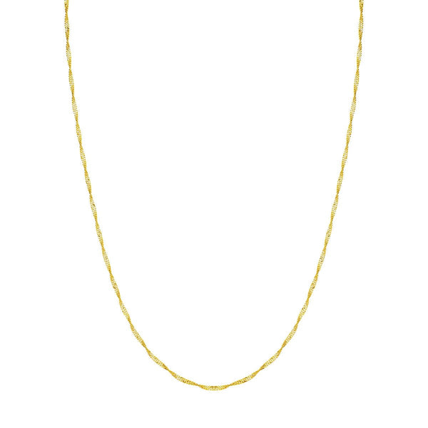 Birmingham Jewelry - 14K Gold 1.7mm Singapore Chain with Lobster Lock - Birmingham Jewelry