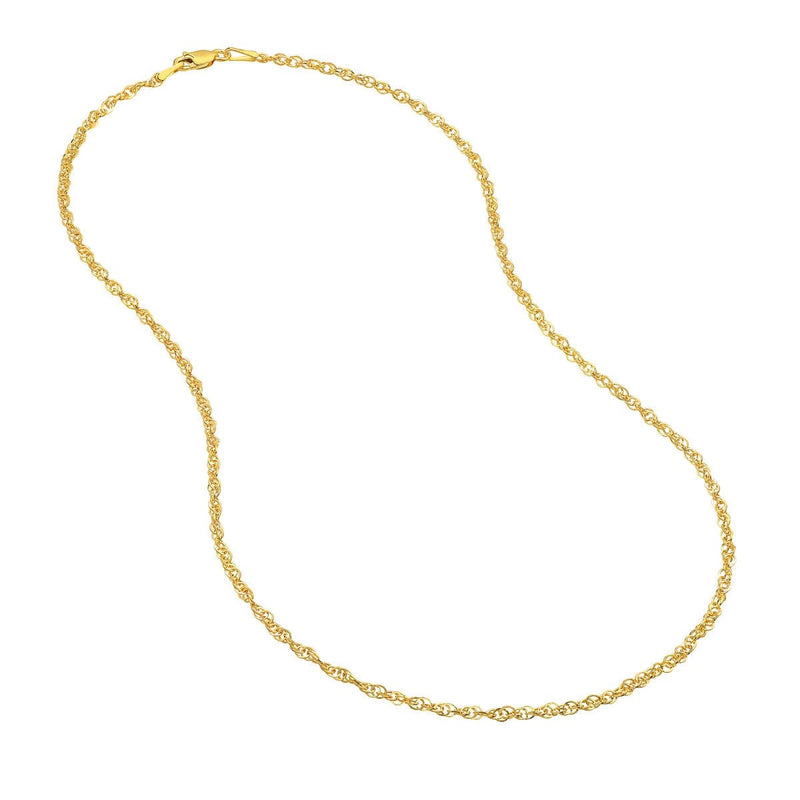 14K Gold 1.8mm Designer Rope Chain Birmingham Jewelry Chain Birmingham Jewelry 