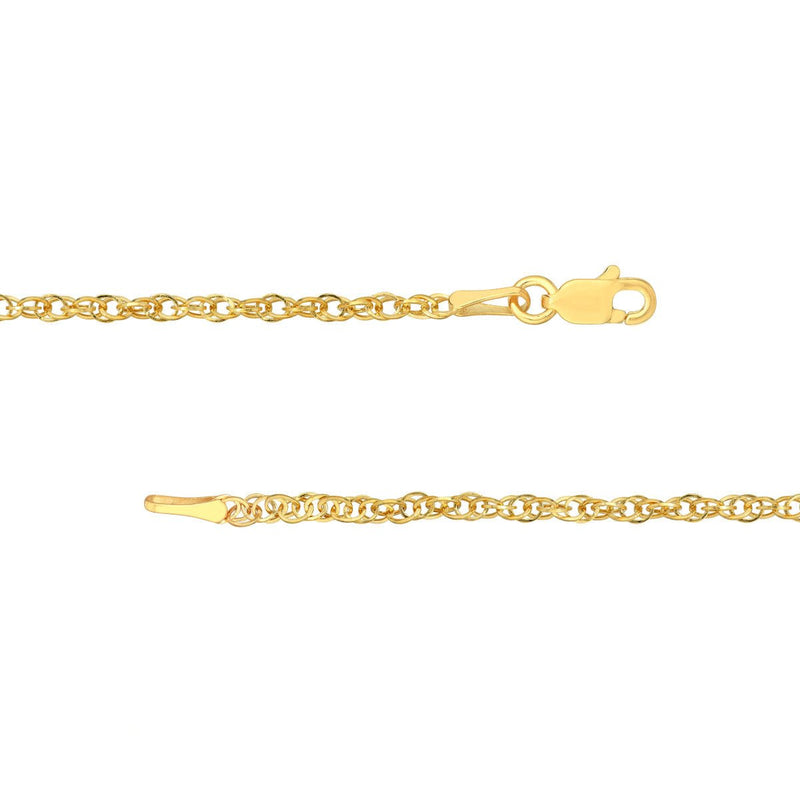 14K Gold 1.8mm Designer Rope Chain Birmingham Jewelry Chain Birmingham Jewelry 
