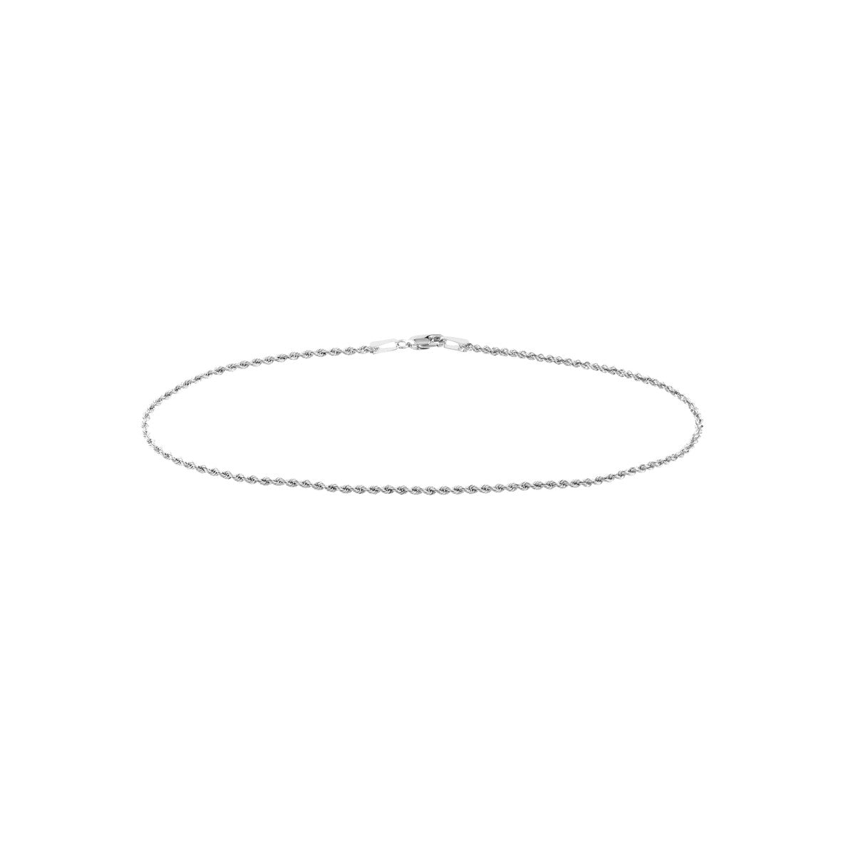 Birmingham Jewelry - 14K Gold 1.8mm Light Rope Chain with Lobster Lock Anklet - Birmingham Jewelry
