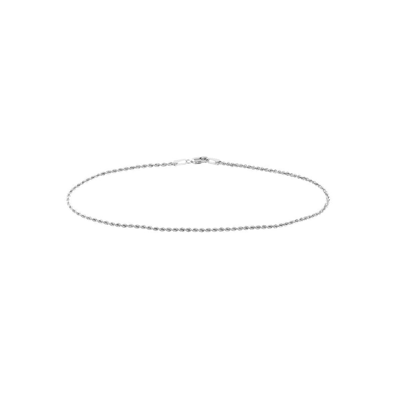 Birmingham Jewelry - 14K Gold 1.8mm Light Rope Chain with Lobster Lock Anklet - Birmingham Jewelry