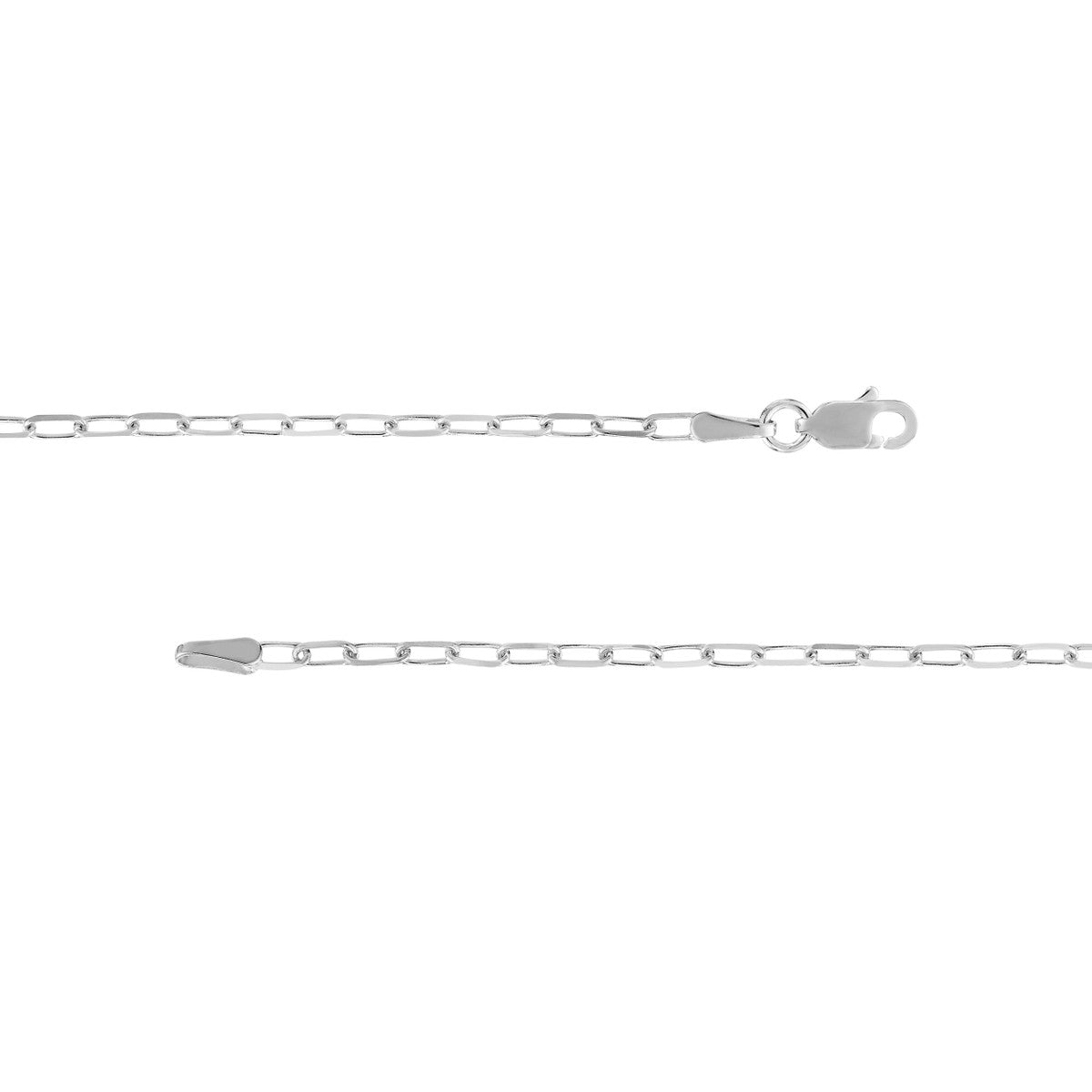 14K Gold 1.95mm D/C Paper Clip Chain with Lobster Lock Bracelet Birmingham Jewelry Bracelet Birmingham Jewelry 